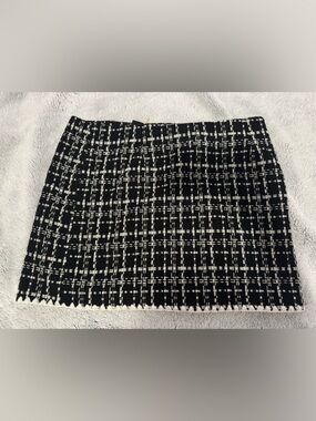 Laundry By Shelli Segal Black and White Tweed Mini Skirt